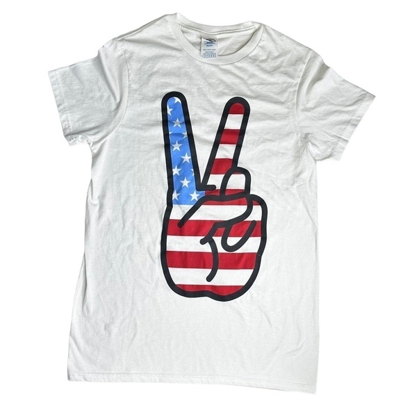 Delta Soft Brand American Flag Peace Sign. Size Small - Picture 1 of 4